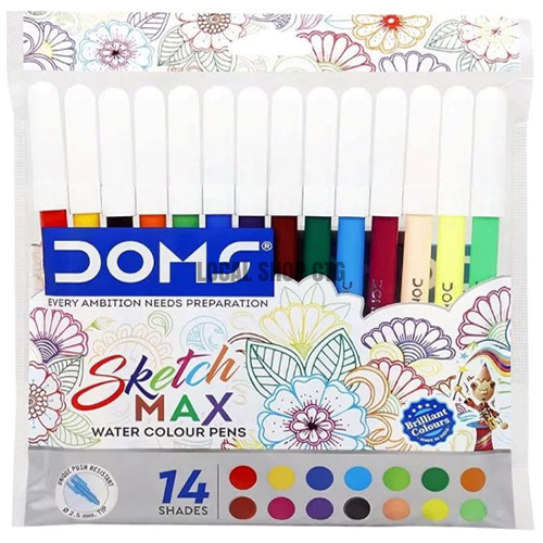 Doms Sketch Max Water Colour Pens 14 shades colorful drawing pens Bangladesh